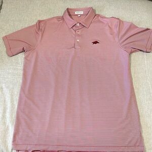 Peter Millar Red and White stripe Polo L